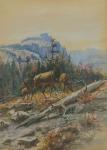 Rocky Mountain Landscape by Charles Marion Russell