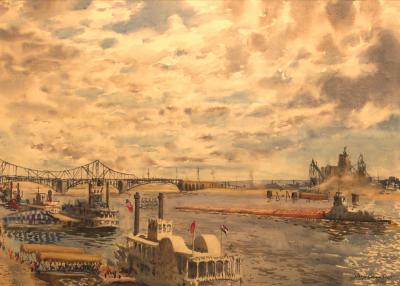 St. Louis Riverfront, Looking North by James Godwin Scott