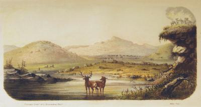 Wind River Scene with Elk by Alfred Jacob Miller