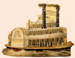 Mississippi River Steamboat Paper Scrap/Relief