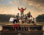The Jolly Flatboatmen by George Caleb Bingham